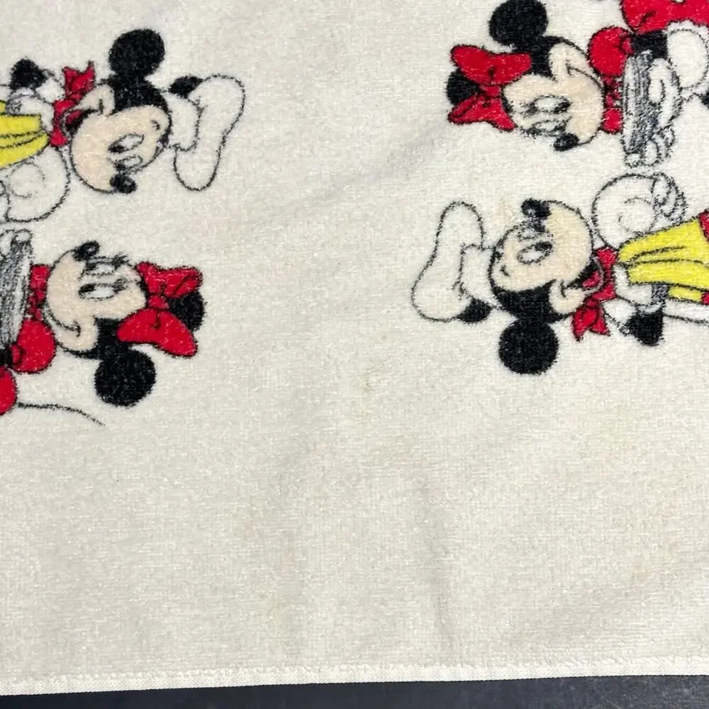 Vintage Cannon Mickey Minnie Mouse Hand Towel Walt Disney Productions USA Made